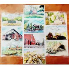 北林水彩明信片